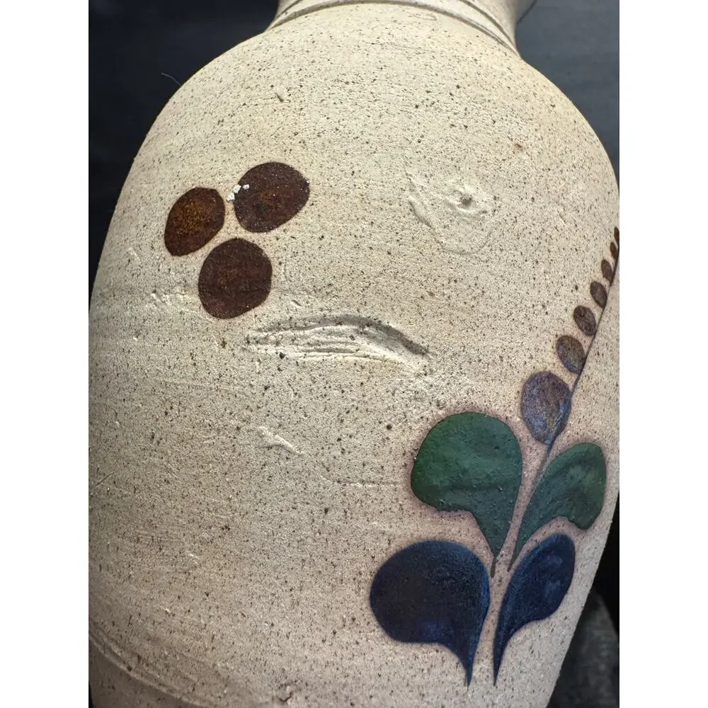 Vintage Tonala Hand Created Sandstone Pottery Bird Vase